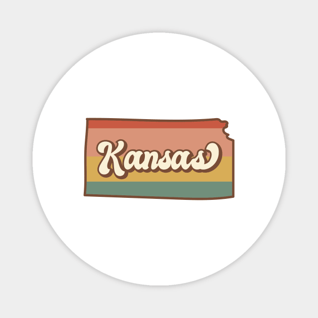 Kansas Retro Magnet by SunburstGeo
